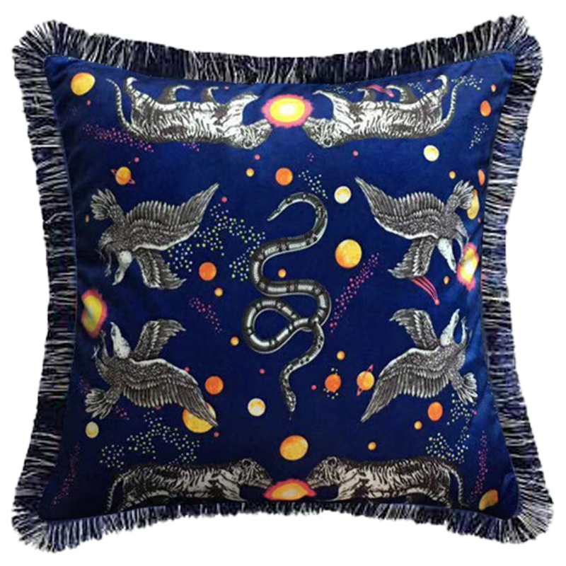 Декоративная подушка Cтиль Gucci Night Синий Декоративная подушка Cтиль Gucci Night Синий в Челябинске | Loft Concept