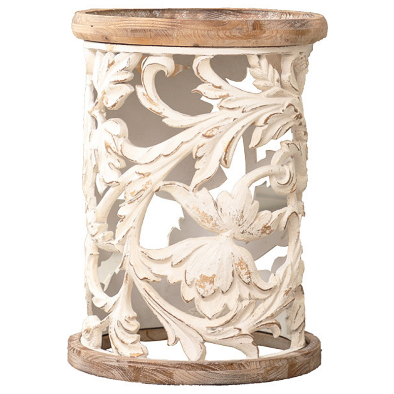 Приставной стол Fleurette Provence Side Table 42 Древесина Белый Золотой Приставной стол Fleurette Provence Side Table 42 Древесина Белый Золотой в Челябинске | Loft Concept