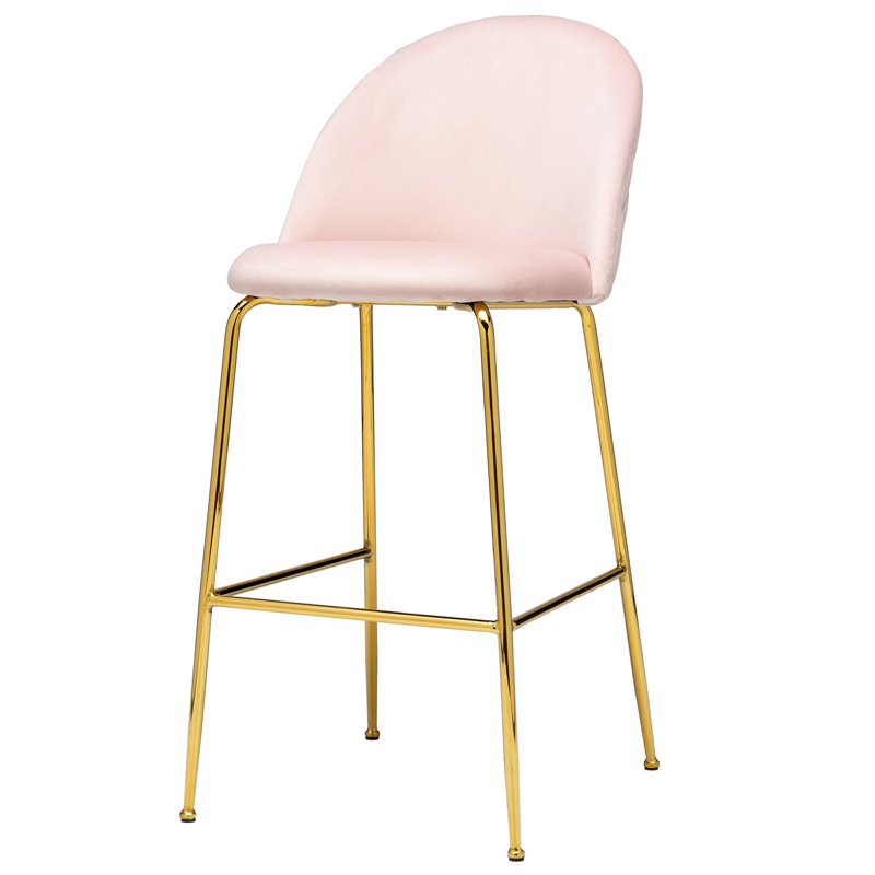 Барный стул Vendramin Bar Stool pink Розовый пастельный Глянцевое золото Барный стул Vendramin Bar Stool pink Розовый пастельный Глянцевое золото в Челябинске | Loft Concept