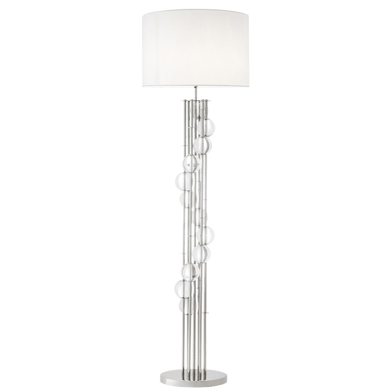 Торшер Eichholtz Floor Lamp Lorenzo Nickel & white Никель Белый Прозрачный Торшер Eichholtz Floor Lamp Lorenzo Nickel & white Никель Белый Прозрачный в Челябинске | Loft Concept