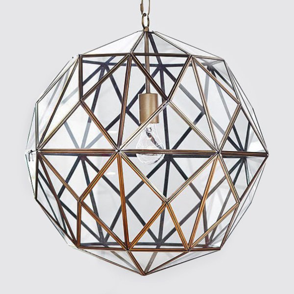 Люстра Glass & Metal Cage Pendant Люстра Glass & Metal Cage Pendant в Челябинске | Loft Concept