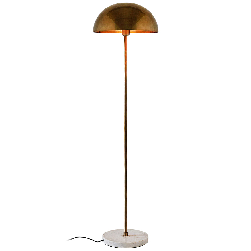 Торшер Riverside Floor Lamp Brass Латунь Белый Мрамор Bianco Торшер Riverside Floor Lamp Brass Латунь Белый Мрамор Bianco в Челябинске | Loft Concept