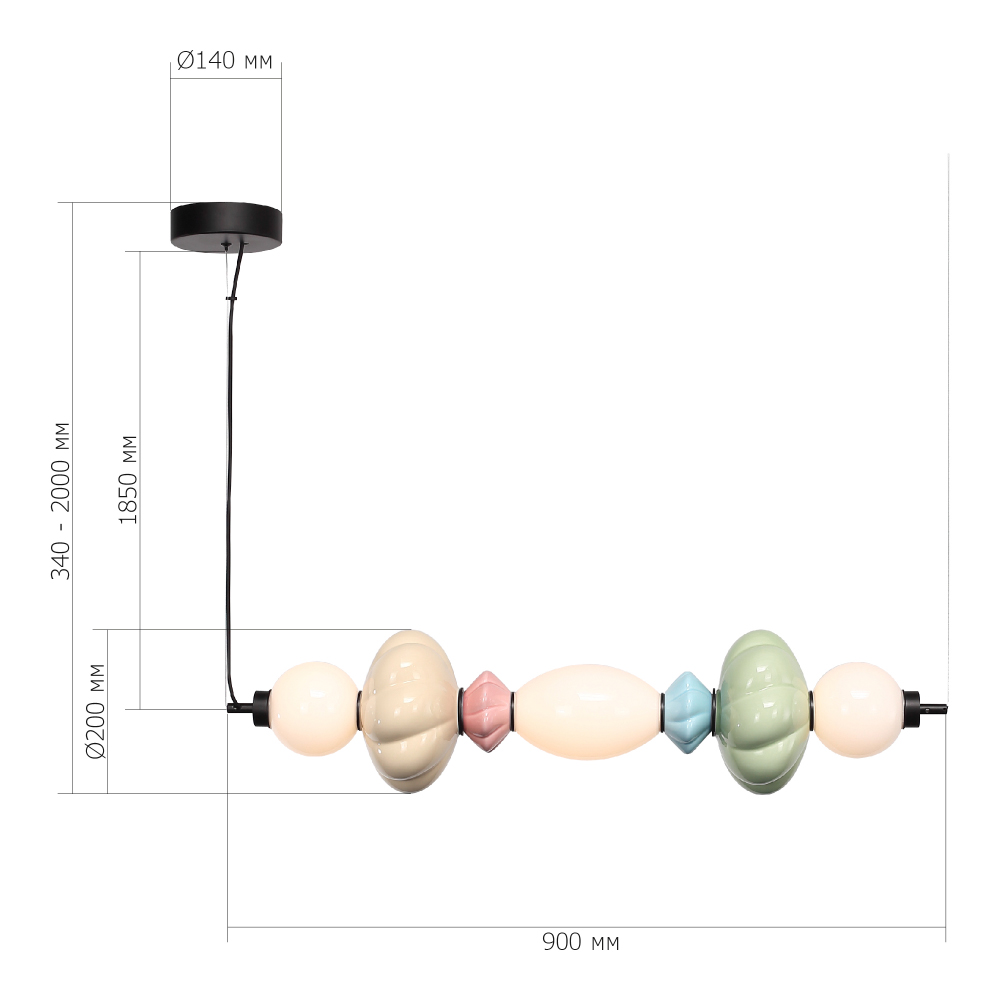 Подвесной светильник линейный с керамическими элементами 24W LED Fragrant Light в Челябинске