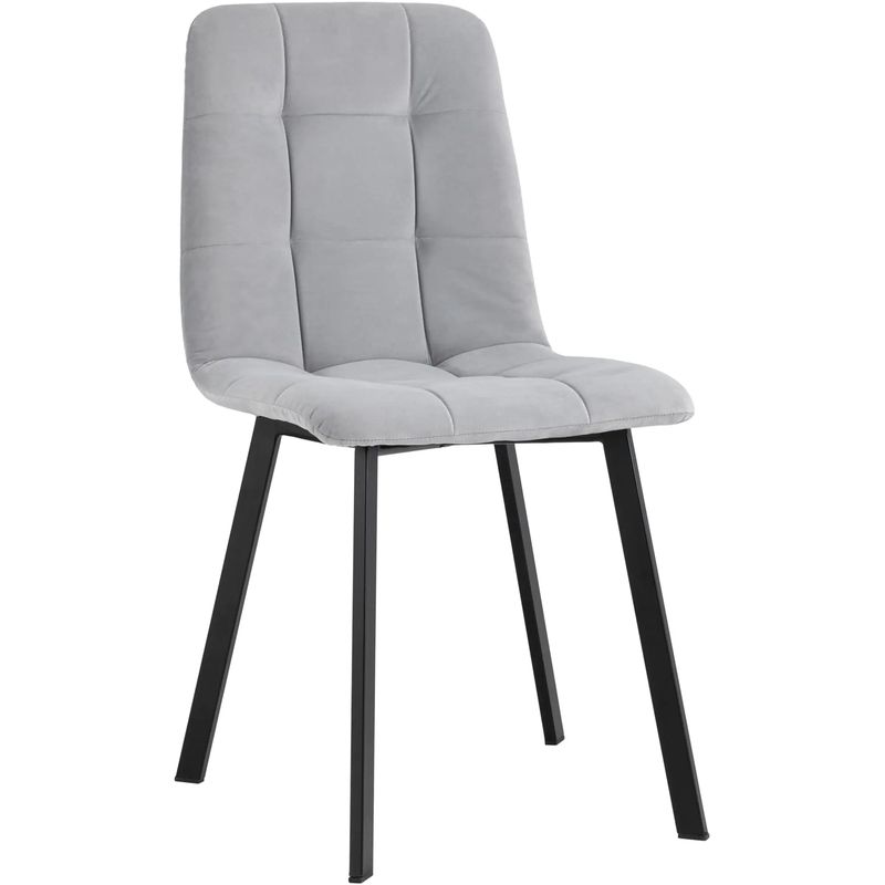 Стул NANCY S Chair Светло-Серый велюр Светло-серый Черный Стул NANCY S Chair Светло-Серый велюр Светло-серый Черный в Челябинске | Loft Concept