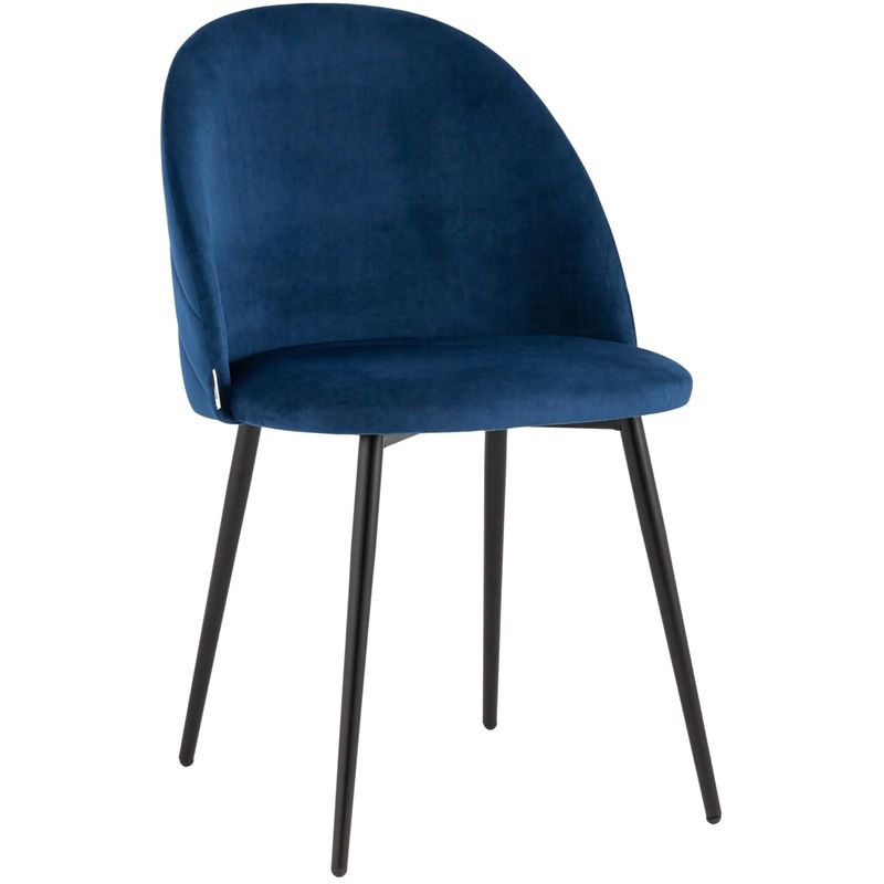 Стул Синий Велюр Miruna Leaf Chair Синий Черный Стул Синий Велюр Miruna Leaf Chair Синий Черный в Челябинске | Loft Concept
