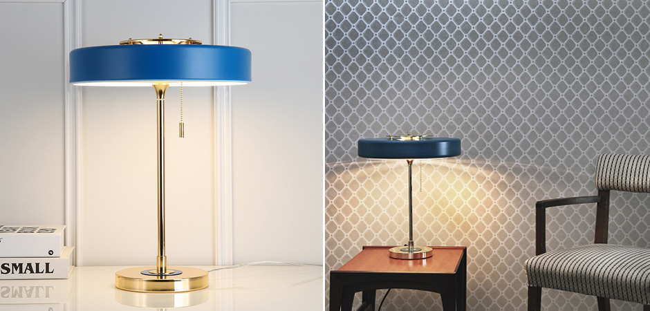 Настольная Bert Frank Revolve Table Lamp Blue Настольная Bert Frank Revolve Table Lamp Blue - Loft-Concept в Челябинске