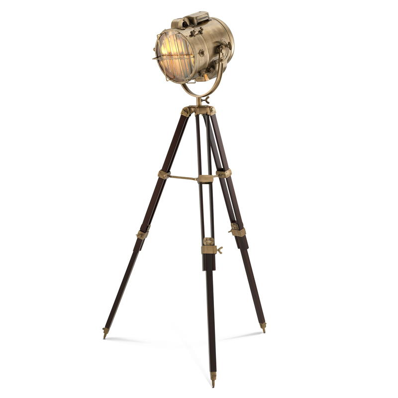 Торшер Eichholtz Floor Lamp Atlantic brass Латунь Коричневый Прозрачный в Челябинске | Loft Concept 