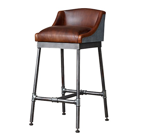 Барный стул Iron Scaffold Bar stool brown Коричневый Серый Барный стул Iron Scaffold Bar stool brown Коричневый Серый в Челябинске | Loft Concept
