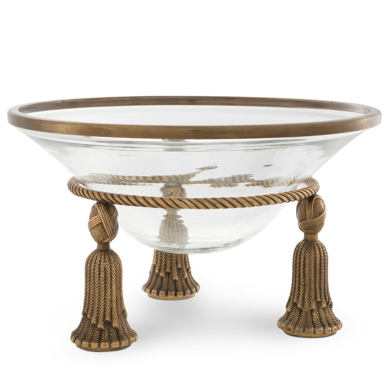 Чаша Eichholtz Bowl Tassel brass Прозрачный Винтажная латунь в Челябинске | Loft Concept 