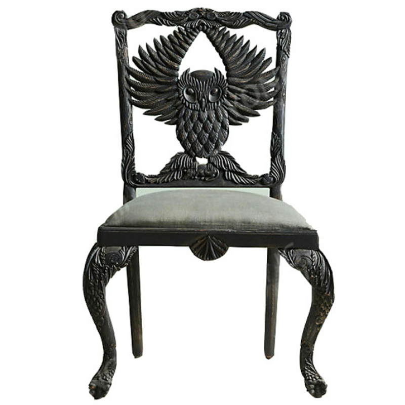 Стул Handcarved Menagerie Owl Dining Chair Черный Черный Стул Handcarved Menagerie Owl Dining Chair Черный Черный в Челябинске | Loft Concept