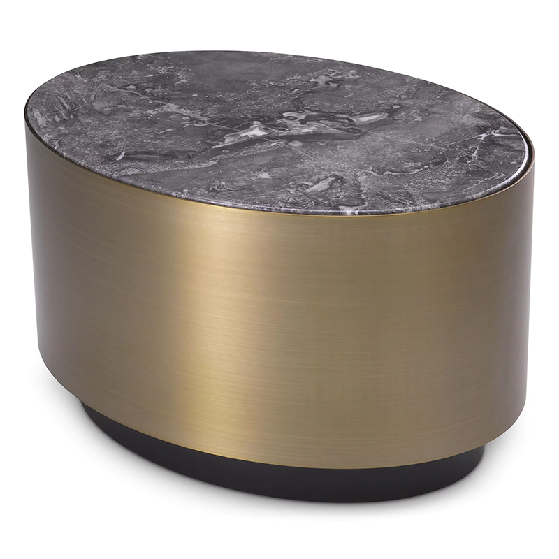 Приставной стол Eichholtz Side Table Porter Oval Латунь Серый Приставной стол Eichholtz Side Table Porter Oval Латунь Серый в Челябинске | Loft Concept