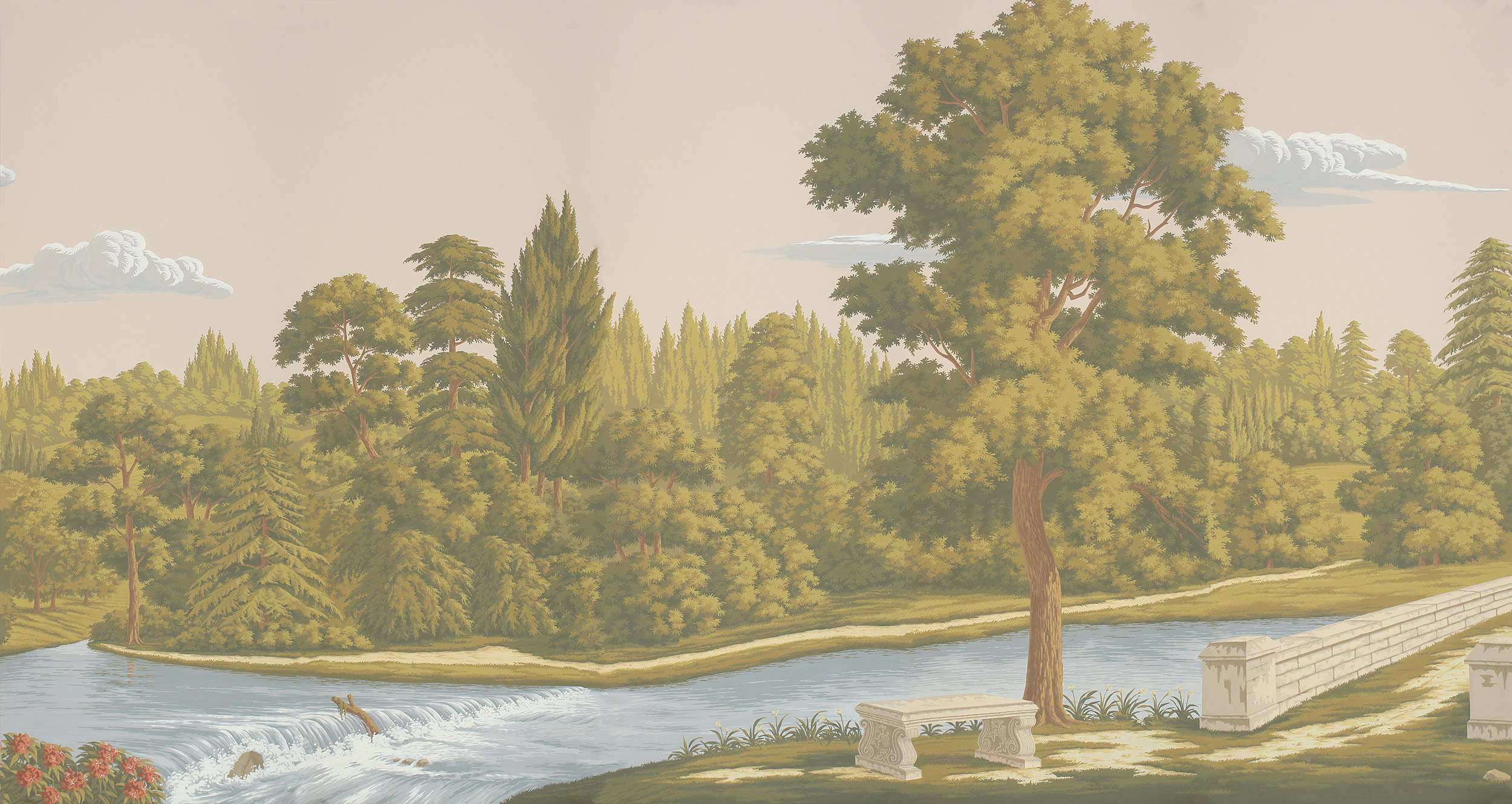 Обои ручная роспись English Landscape Special Colourway on scenic paper 2 Обои ручная роспись English Landscape Special Colourway on scenic paper 2 - постер Loft-Concept в Челябинске