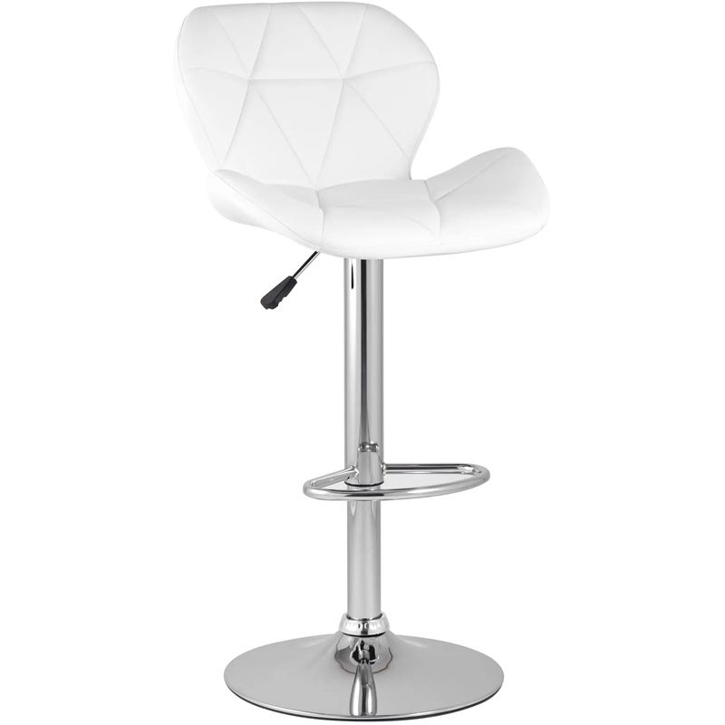Барный Стул Jeroen Chair Белая Экокожа Белый Серебряный Барный Стул Jeroen Chair Белая Экокожа Белый Серебряный в Челябинске | Loft Concept