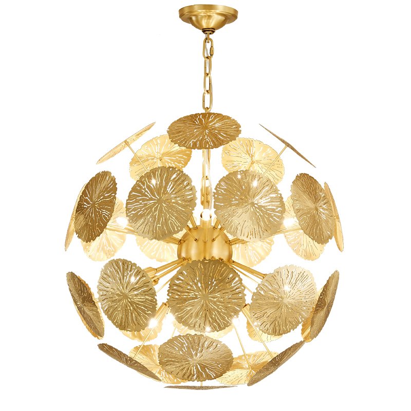Люстра GLOBAL VIEWS LILY PAD Chandelier Латунь Люстра GLOBAL VIEWS LILY PAD Chandelier Латунь в Челябинске | Loft Concept