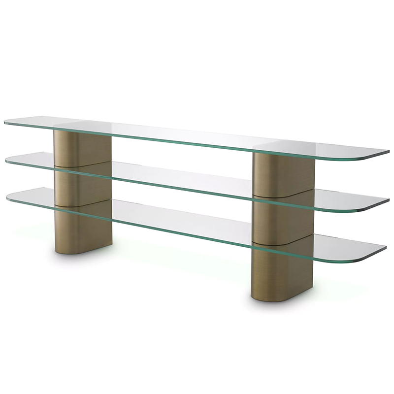 Консоль Eichholtz Console Table Lunden Прозрачное Стекло Латунь Консоль Eichholtz Console Table Lunden Прозрачное Стекло Латунь в Челябинске | Loft Concept