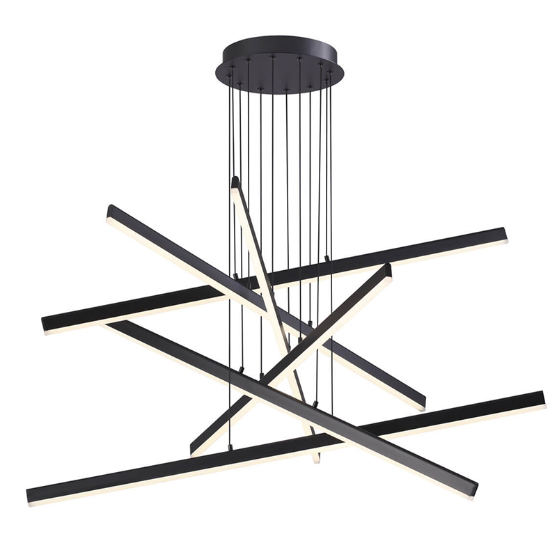 Люстра Rolf Six Black Lines Chandelier Черный Люстра Rolf Six Black Lines Chandelier Черный в Челябинске | Loft Concept