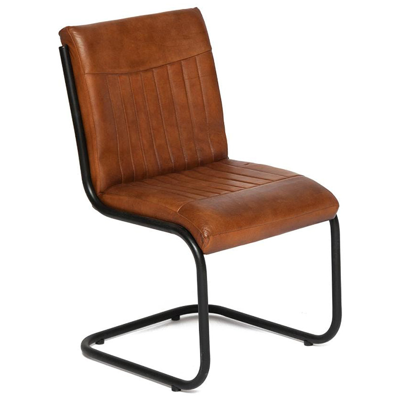 Стул из кожи буйвола Industrial leather chair Коричневый Черный в Челябинске | Loft Concept 