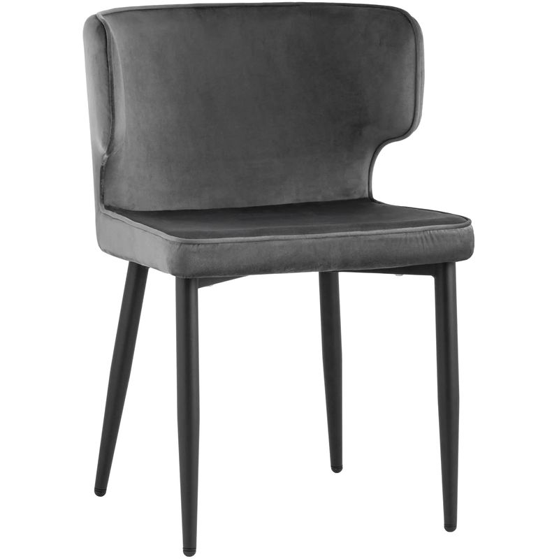 Стул Mateo Chair Серый Велюр Серый Черный Стул Mateo Chair Серый Велюр Серый Черный в Челябинске | Loft Concept