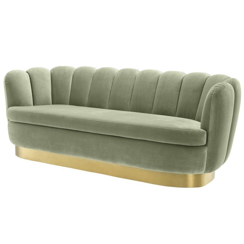Диван Eichholtz Sofa Mirage pistache green Зеленый шалфей Латунь Диван Eichholtz Sofa Mirage pistache green Зеленый шалфей Латунь в Челябинске | Loft Concept