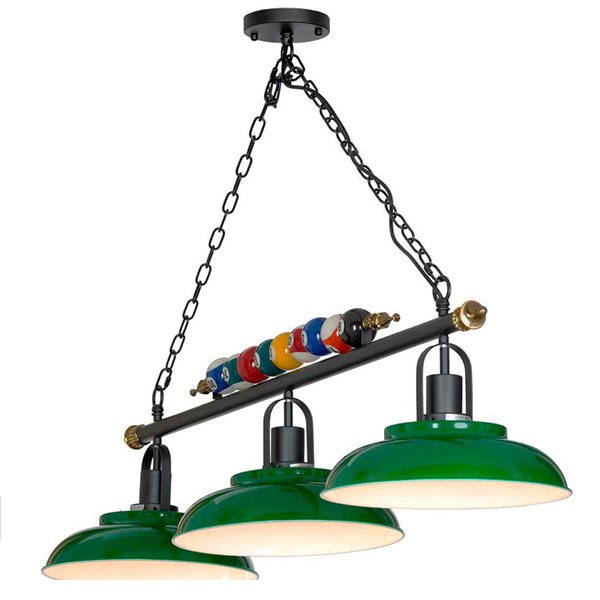 Светильник для бильярда Billiards Light Line 3 Черный Зеленый Светильник для бильярда Billiards Light Line 3 Черный Зеленый в Челябинске | Loft Concept