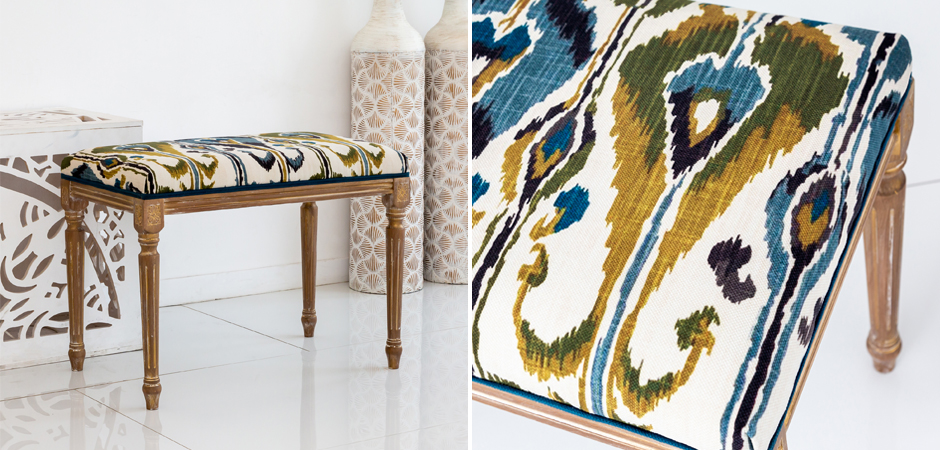 Банкетка Ikat Pattern из натурального бука Банкетка Ikat Pattern из натурального бука - Loft-Concept в Челябинске