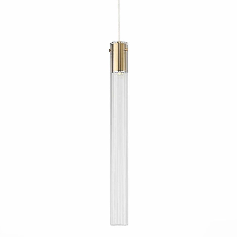 Подвесной светильник Jenae Glass Tube 65 Латунь Прозрачный Подвесной светильник Jenae Glass Tube 65 Латунь Прозрачный в Челябинске | Loft Concept