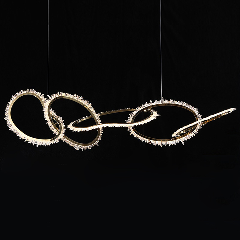 Люстра Chain Quartz Rings Crystal Chandelier Глянцевое золото Прозрачное Стекло Люстра Chain Quartz Rings Crystal Chandelier Глянцевое золото Прозрачное Стекло в Челябинске | Loft Concept