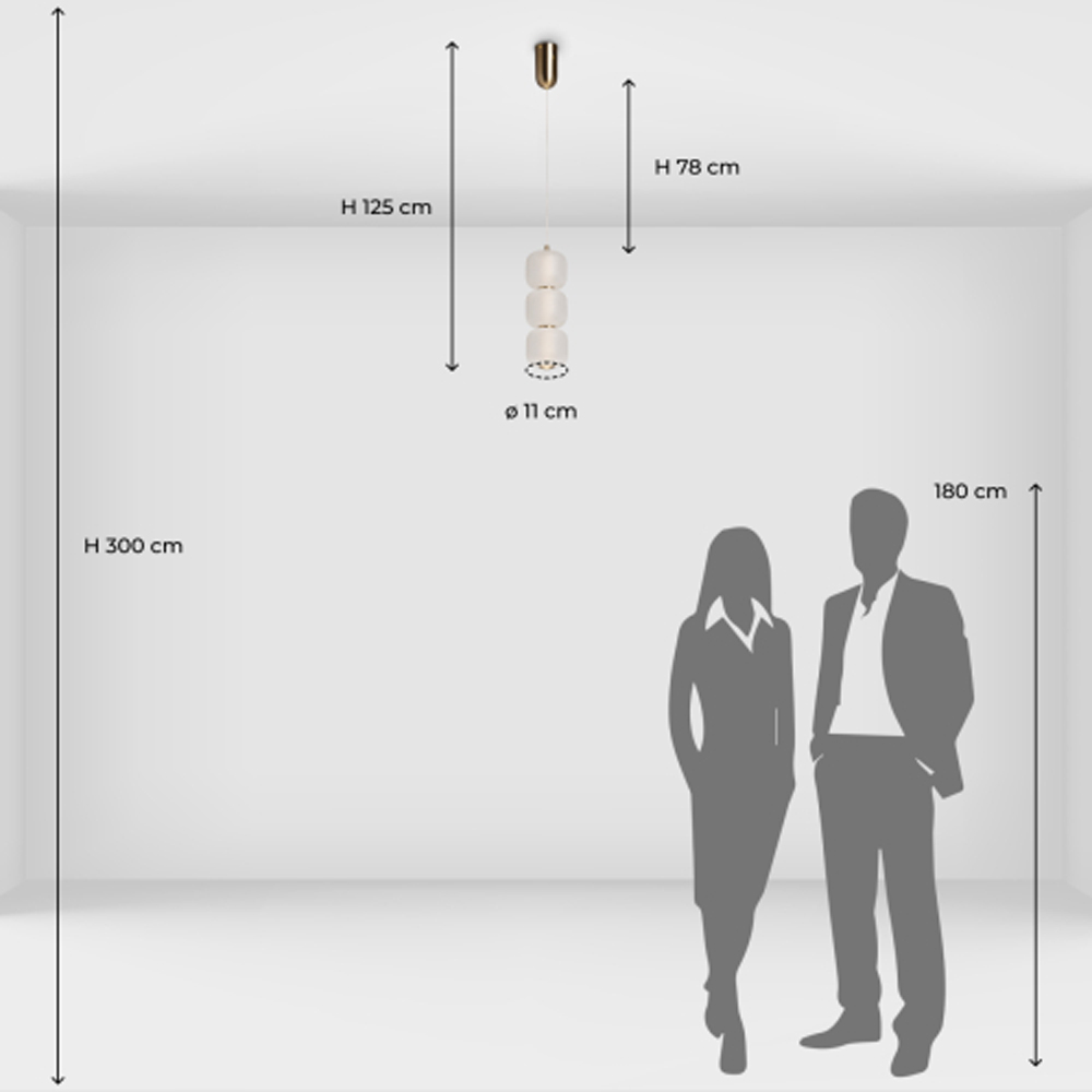 Подвесной светильник с 3-мя округлыми матовыми плафонами из белого стекла Golden Swirl в Челябинске