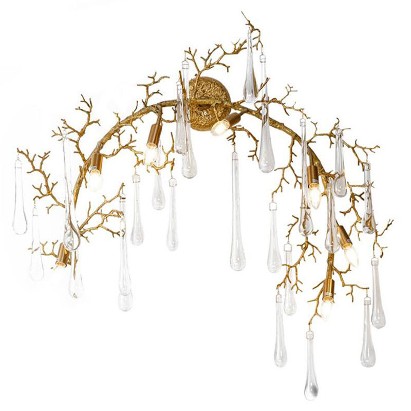 Бра Droplet Branch Gold Wall Lamp Золотой Прозрачное Стекло Бра Droplet Branch Gold Wall Lamp Золотой Прозрачное Стекло в Челябинске | Loft Concept