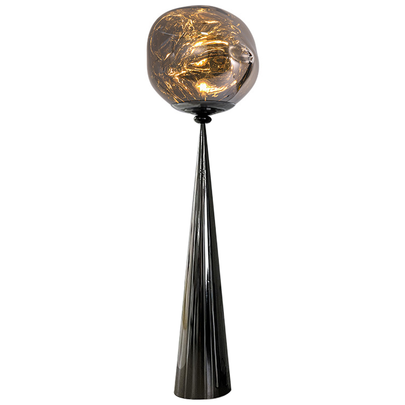 Торшер Kaine Glass Metal Floor Lamp Прозрачное Стекло Черный Серебряный Стекло Смок Торшер Kaine Glass Metal Floor Lamp Прозрачное Стекло Черный Серебряный Стекло Смок в Челябинске | Loft Concept