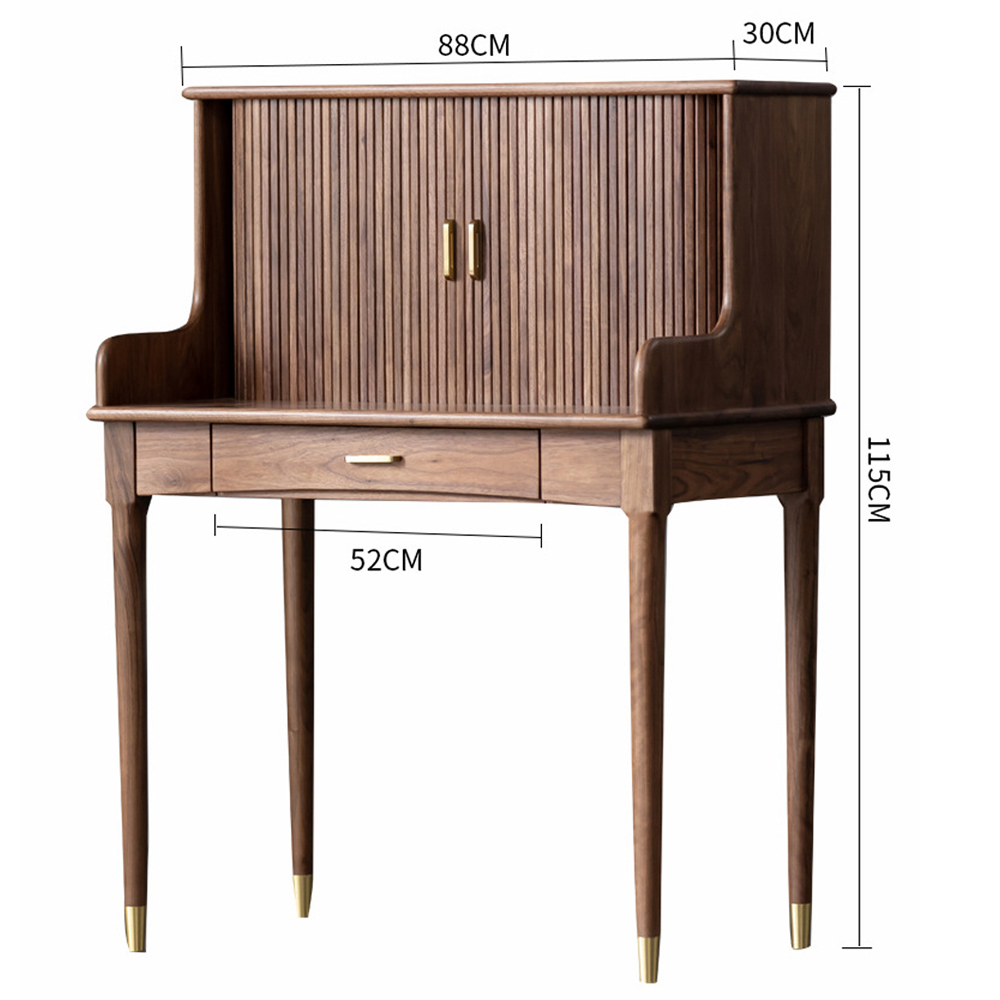 Туалетный стол деревянный с ящиком и зеркалом Moon Walnut Furniture в Челябинске