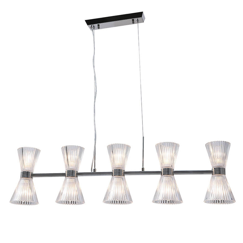 Люстра Glass Horn Light matt nickel 10 Прозрачное Стекло Никель Сатин Люстра Glass Horn Light matt nickel 10 Прозрачное Стекло Никель Сатин в Челябинске | Loft Concept