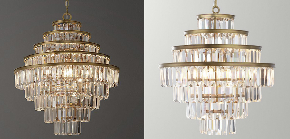 Люстра RH Alaine Crystal Large Pendant Antiqued Brass Люстра RH Alaine Crystal Large Pendant Antiqued Brass - Loft-Concept в Челябинске