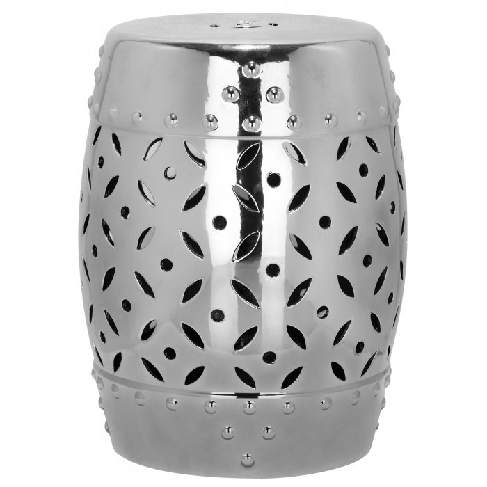 Керамический табурет Coin Lattice Garden Stool - Silver Серебряный Керамический табурет Coin Lattice Garden Stool - Silver Серебряный в Челябинске | Loft Concept