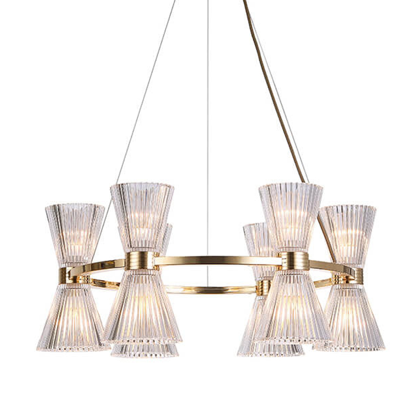 Люстра Glass Horn Light gold 65 Глянцевое золото Прозрачное Стекло Люстра Glass Horn Light gold 65 Глянцевое золото Прозрачное Стекло в Челябинске | Loft Concept