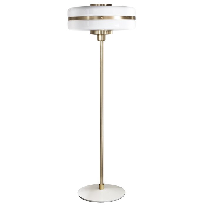 Торшер BERT FRANK Masina floor lamp Латунь Белый Торшер BERT FRANK Masina floor lamp Латунь Белый в Челябинске | Loft Concept