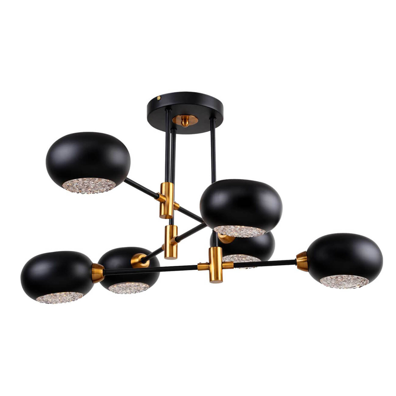 Потолочный светильник Lamp Solar System 6 Черный матовый Золотой Потолочный светильник Lamp Solar System 6 Черный матовый Золотой в Челябинске | Loft Concept