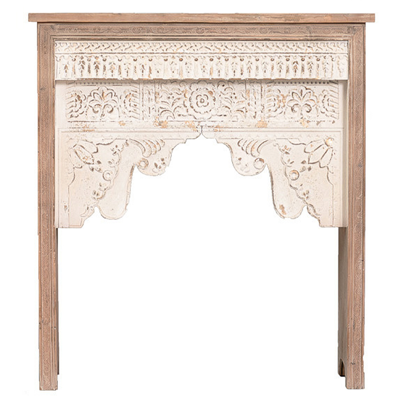 Консоль Indian Antique White Furniture Indra Console Бежевый Древесина Консоль Indian Antique White Furniture Indra Console Бежевый Древесина в Челябинске | Loft Concept