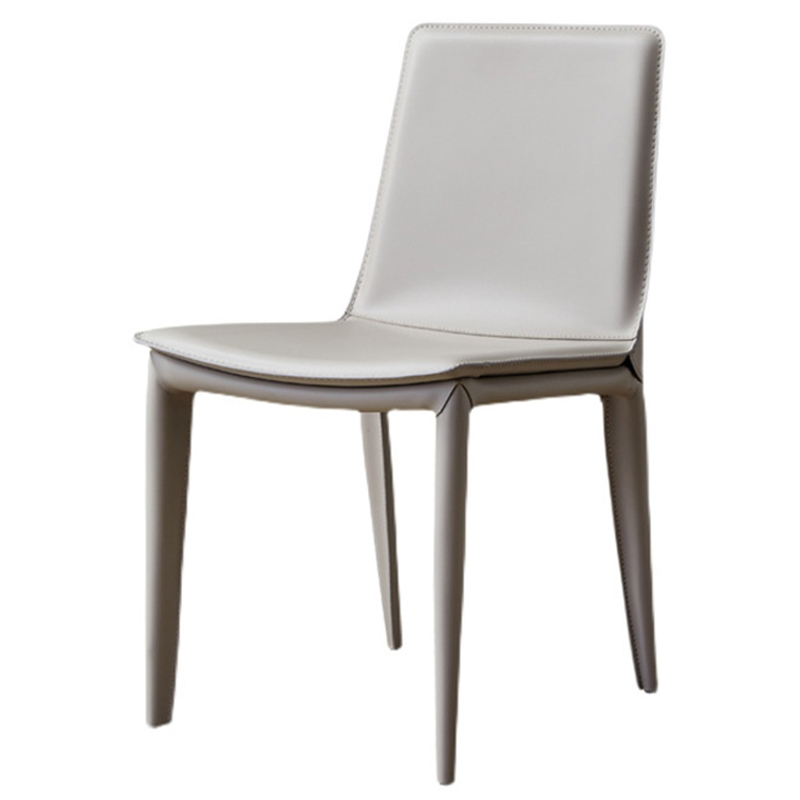 Стул с кожаной обивкой Elbert Chair White Белый Белый Стул с кожаной обивкой Elbert Chair White Белый Белый в Челябинске | Loft Concept