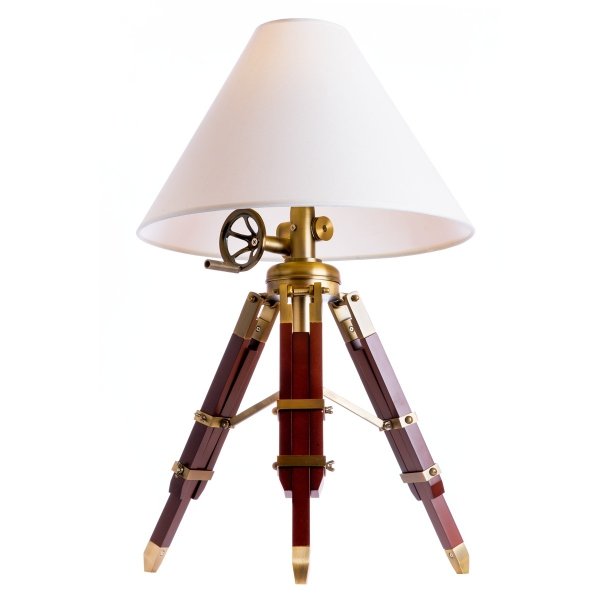 Настольная лампа Telescopo Table Lamp Латунь Белый Настольная лампа Telescopo Table Lamp Латунь Белый в Челябинске | Loft Concept