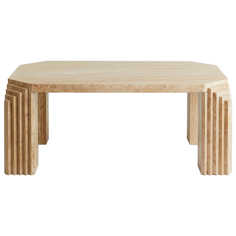 Кофейный стол Caleb Travertine Coffee Table Бежевый Коричневый Кофейный стол Caleb Travertine Coffee Table Бежевый Коричневый в Челябинске | Loft Concept