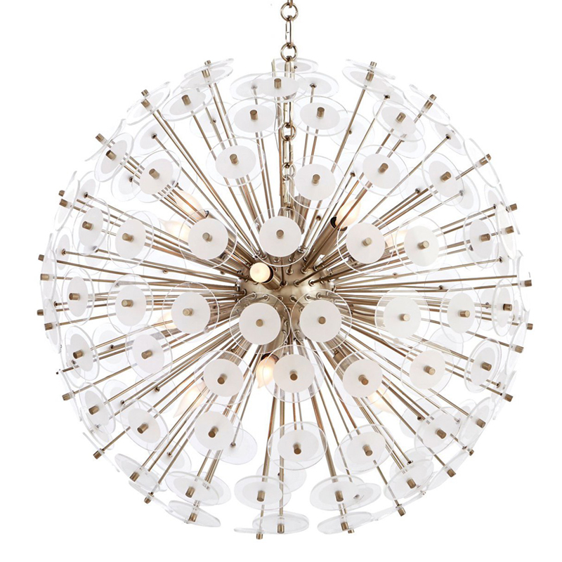 Люстра White Disco Glass Sputnik Chandelier 56 Серебряный Белый Люстра White Disco Glass Sputnik Chandelier 56 Серебряный Белый в Челябинске | Loft Concept