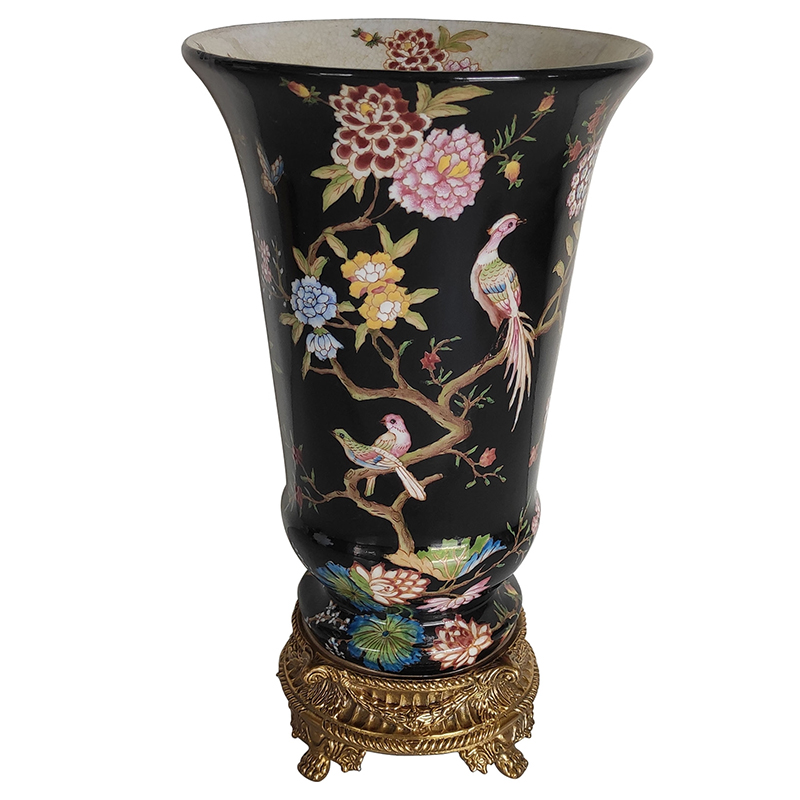 Ваза Black Vase Flowers Birds Бронза Черный Мульти Ваза Black Vase Flowers Birds Бронза Черный Мульти в Челябинске | Loft Concept