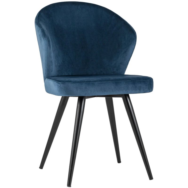 Стул Синий Бархат Volante Chair Синий Черный Стул Синий Бархат Volante Chair Синий Черный в Челябинске | Loft Concept
