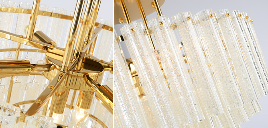 Люстра потолочная на штанге Textured Glass Chandelier Люстра потолочная на штанге Textured Glass Chandelier - Loft-Concept в Челябинске
