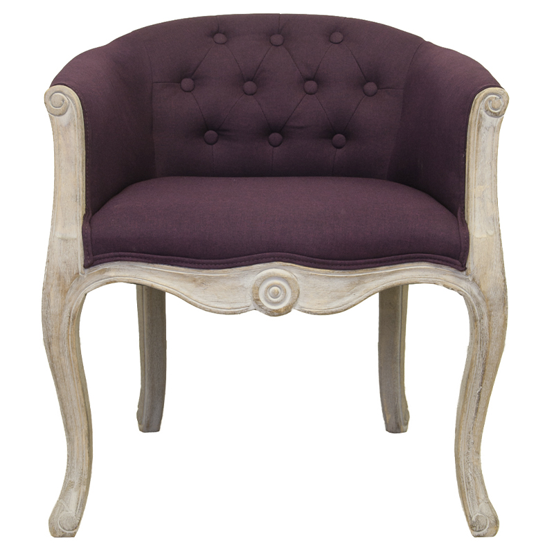 Кресло низкое в стиле прованс Louis French Armchair violet flax Фиолетовый Бежево-серый Кресло низкое в стиле прованс Louis French Armchair violet flax Фиолетовый Бежево-серый в Челябинске | Loft Concept