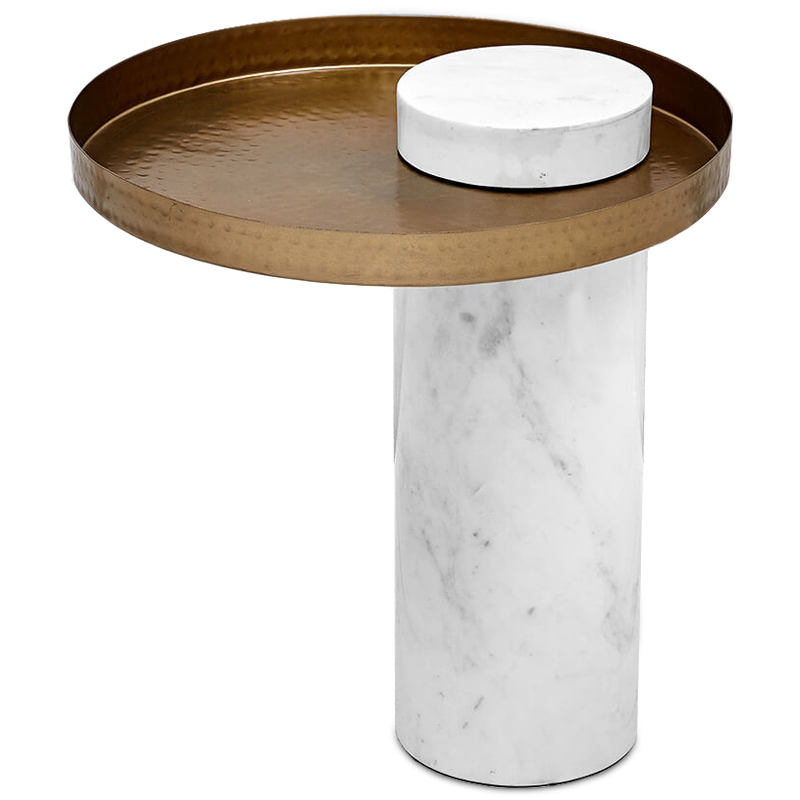 Приставной стол Parks Side Table Белый Золотой Приставной стол Parks Side Table Белый Золотой в Челябинске | Loft Concept