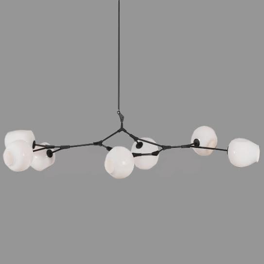 Люстра Сrumpled Bubble White Glass Черный Белый Люстра Сrumpled Bubble White Glass Черный Белый в Челябинске | Loft Concept