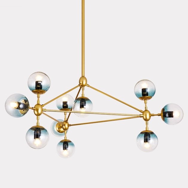 Люстра Modo Chandelier Globes Blue Ambre Gold Золотой Люстра Modo Chandelier Globes Blue Ambre Gold Золотой в Челябинске | Loft Concept