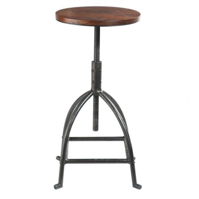 Барный стул Industrial Bar Oak Barstool Сталь Коричневый Барный стул Industrial Bar Oak Barstool Сталь Коричневый в Челябинске | Loft Concept
